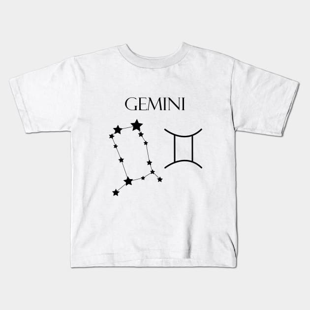 Gemini Zodiac Horoscope Constellation Sign Kids T-Shirt by MikaelSh